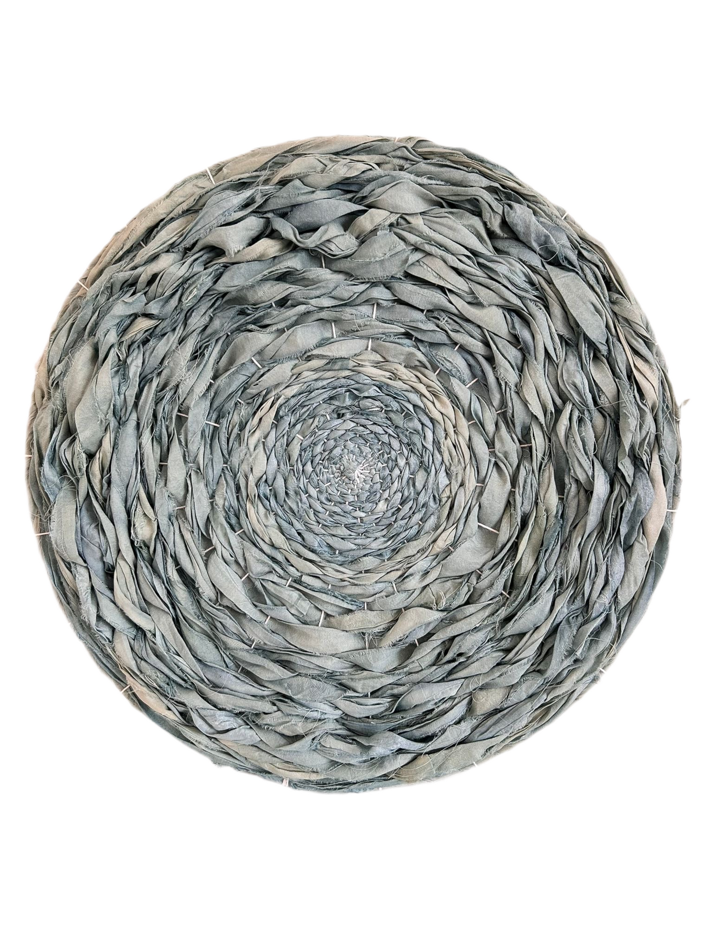 Sea blue green silk circular weaving