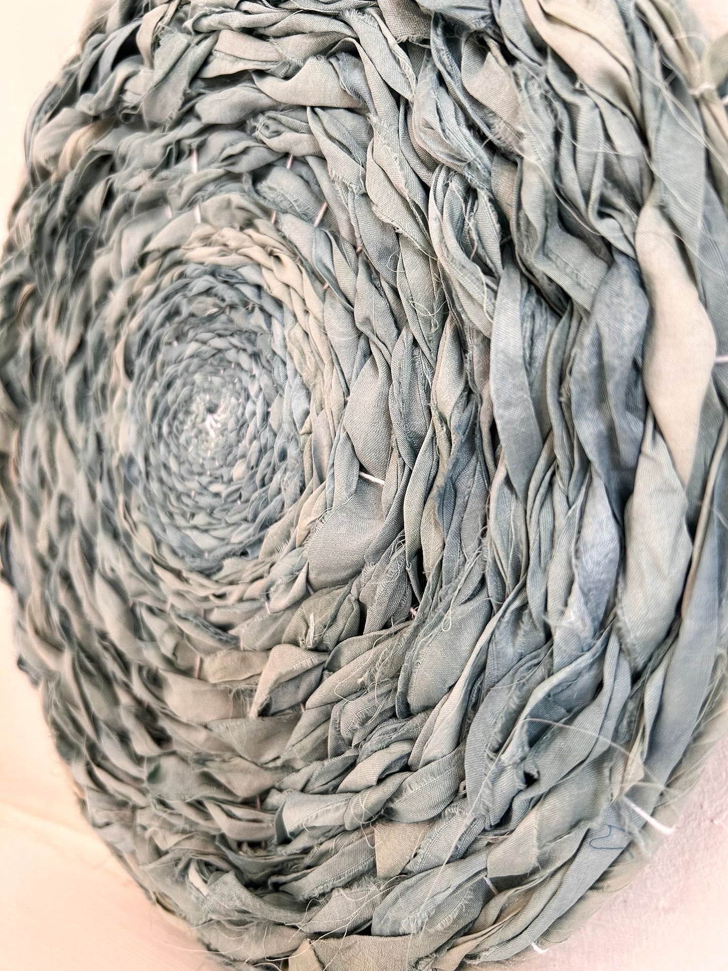Sea blue green silk circular weaving