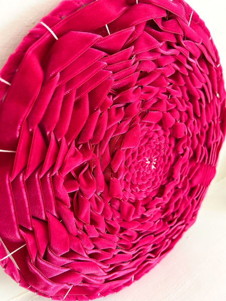 Hot Pink vintage inspired velvet circular weaving