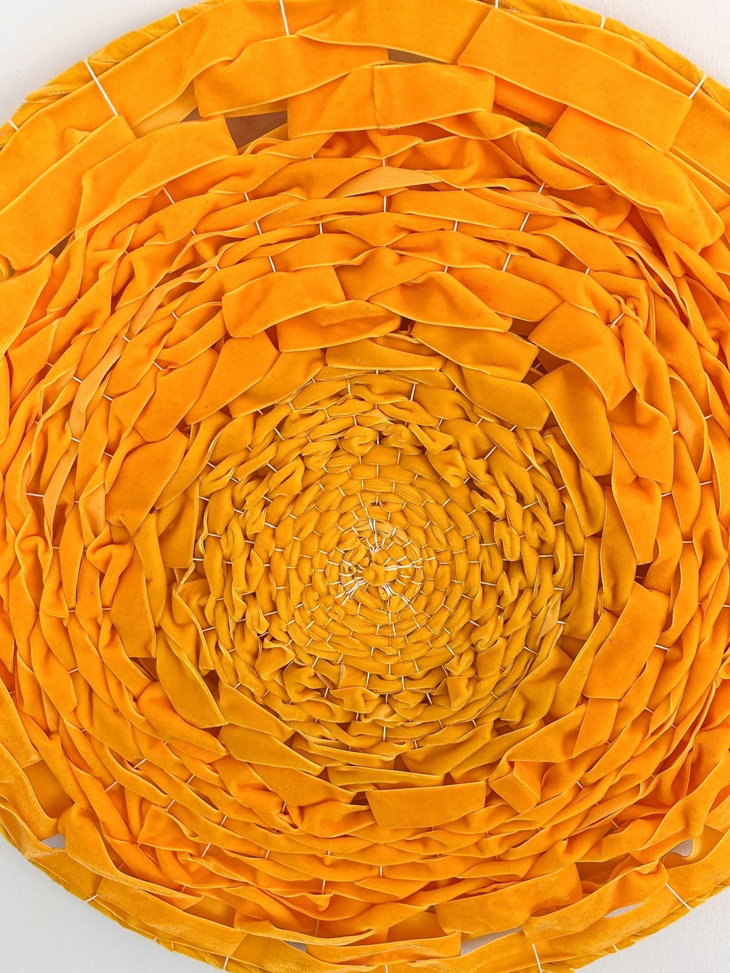 Sunshine yellow velvet ribbon circular weaving