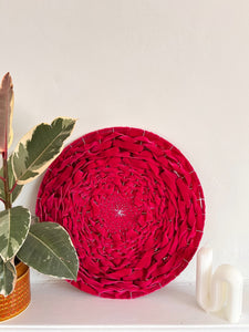 Hot Pink vintage inspired velvet circular weaving