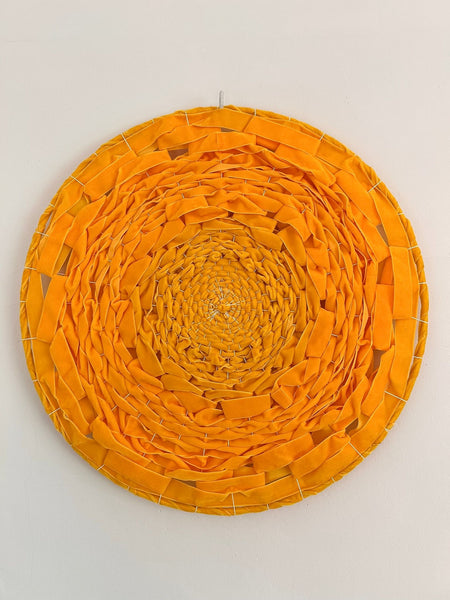 Sunshine yellow velvet ribbon circular weaving