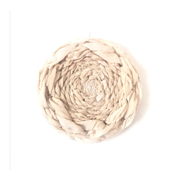 Naturally dyed light peach cotton circular weaving